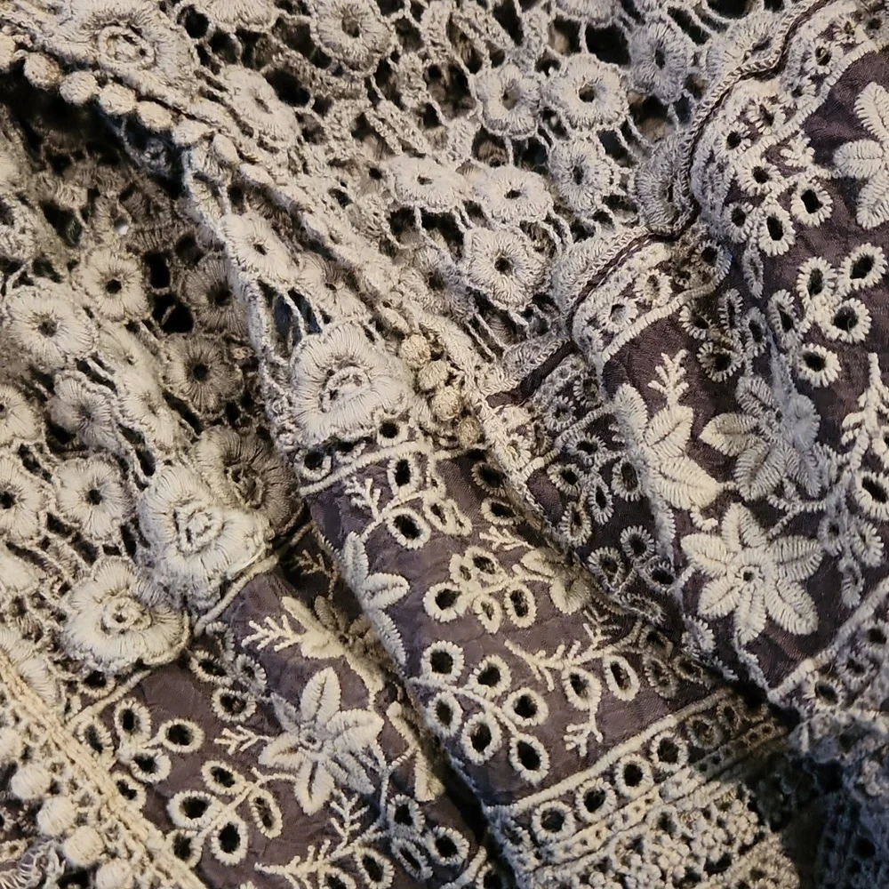 Johnny Was Crochet Floral Cardigan Duster